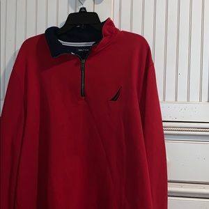 Mens red zip up sweater